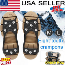 Ice Snow Anti Slip Spikes Grips Grippers Crampons Cleats For Hike Shoes Boot
