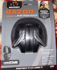NIB Walker's Razor Compact Electronic Black Earmuff Women And Youth NRR23DB