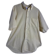 Vintage 60 s Arrow Cum Laude Decton Oxford Yellow Button-Down Shirt paper thin M