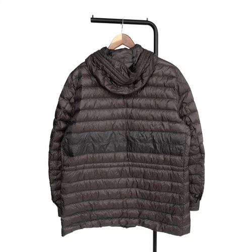 Moncler Benjamin Giubbotto Mens Brown Gray Down Puffer Jacket Hooded Quilted image 2