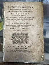 1764 Heineccius Syntagma Justiniani Digestum Roman Law Naples Rare Antique Latin