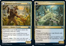 Devoted Grafkeeper // Departed Soulkeeper - Foil~218/277~NM~(MID) - Innistrad Mi