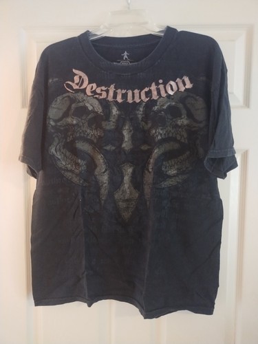 MMA Elite Destruction Men's Adult Large T Shirt 2000s 2010s Vintage 1 Owner Y2K