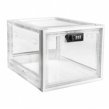 Lockable Box, Medicine Lock Box for Safe Medication, Lockable Storage Box White