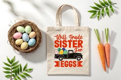 Mini Tote Bag Easter Bunny Kinder Ostern Tasche Geschenk Beutel Baumwolltasche 4