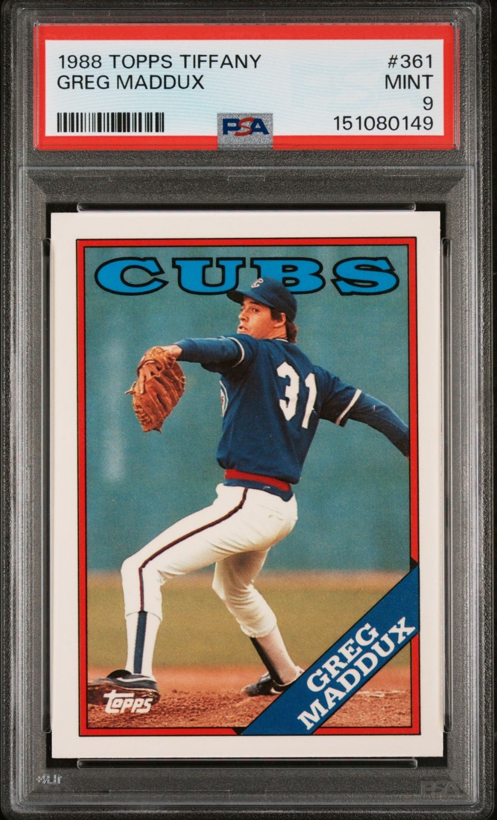 1988 Topps Tiffany Greg Maddux PSA 9 #361 Cubs