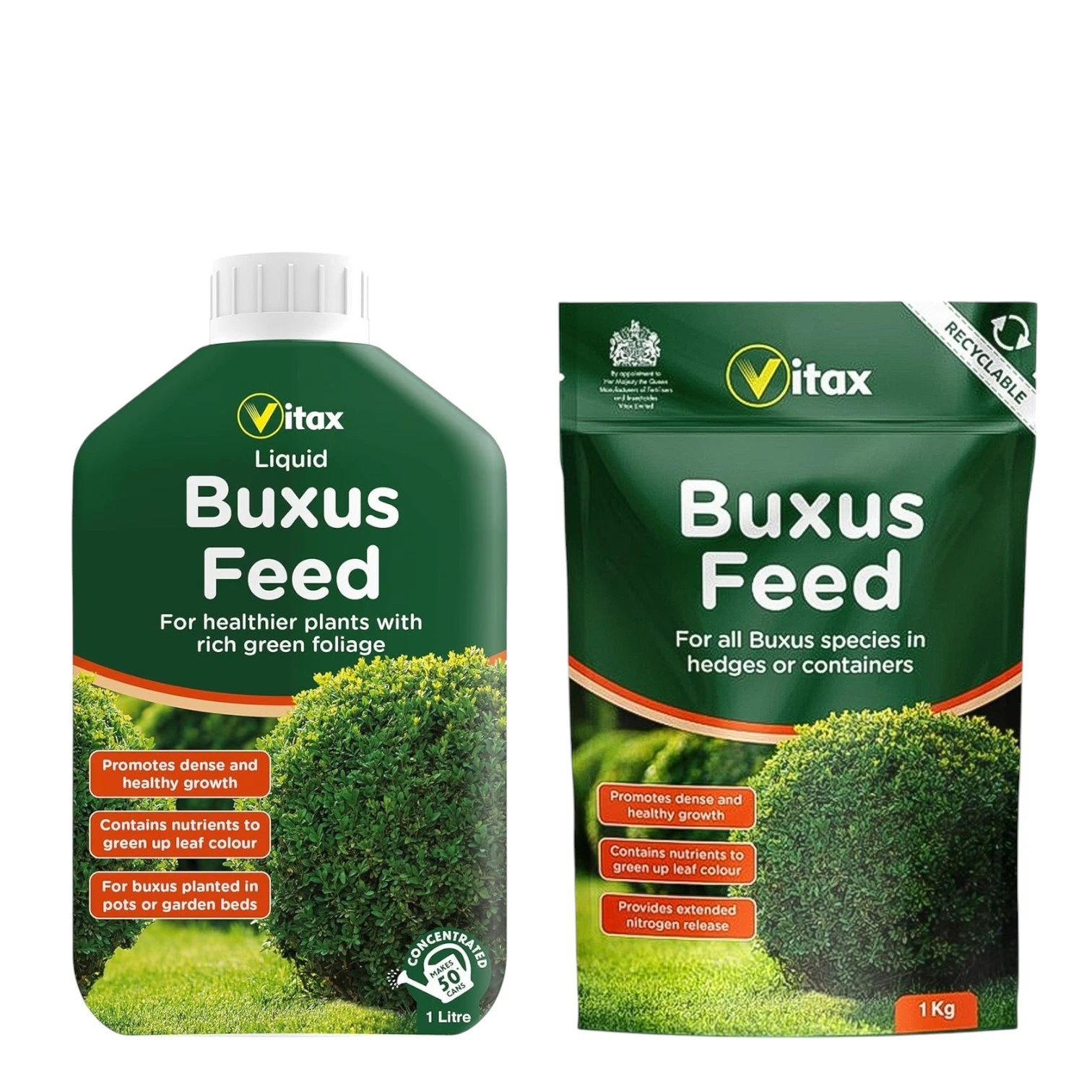 Vitax Buxus Feed Kit 1kg Granular Fertiliser & 1L Liquid Concentrate Plant Food