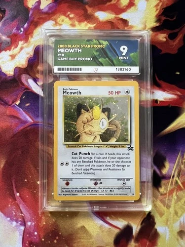 ACE 9 2000 Meowth Holo 10 WOTC Game Boy Black Star Promo Pokémon TCG