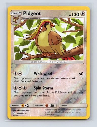 Pidgeot 124/181 Team Up Reverse Holo Rare Near Mint Pokemon