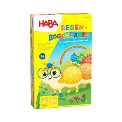 Regenbogenraupe Ein farbenfroher Würfelspaß