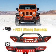 Aaiwa For 2007-2018 Jeep Wrangler Jk Jku Steel Front Rear Bumper Wwinchlights Aaiwa For 2007-2018 Jeep Wrangler Jk Jku Steel Front Rear Bumper Wwinchlights
