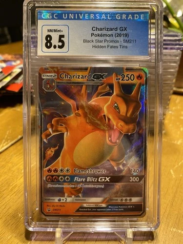 Pokémon TCG 2019 CHARIZARD GX Black Star Promos Hidden Fates Tin SM211 CGC 8.5