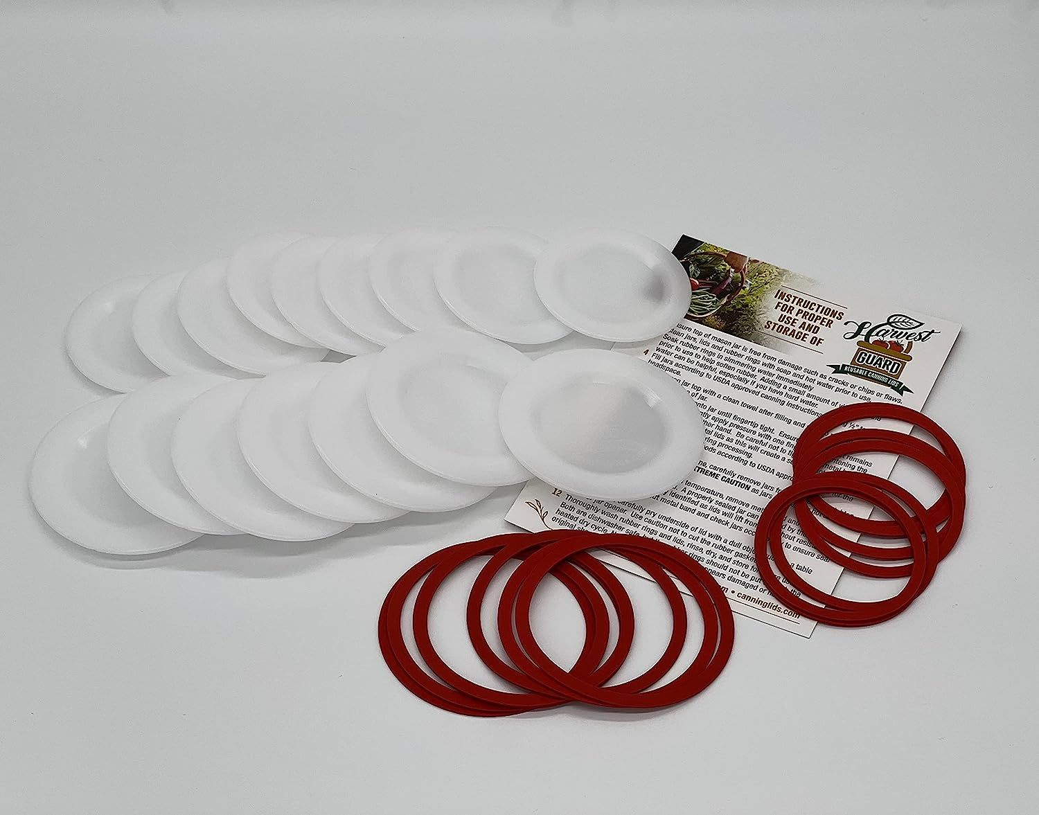 Harvest Guard Reusable Canning Lids 50 Piece Bulk Mix 25 White and