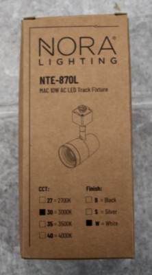 NEW Nora Lighting NTE-870L930X10W MAC H-Track 3000K LED Track Head White