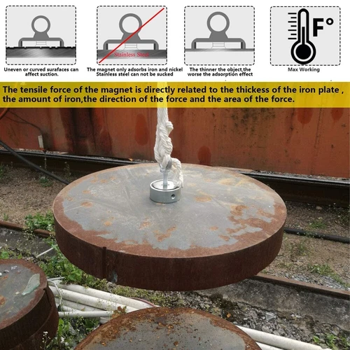 1800LBS Magnet Fishing Kit, Double Sided Pulling Force Earth Magnet with Grappli - Picture 5 of 10