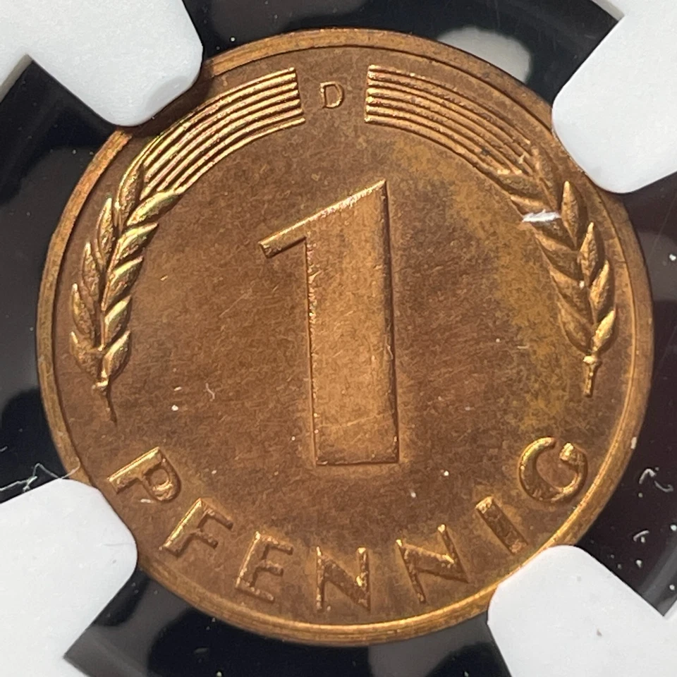 1950-D West Germany 1 Pfennig NGC PR64RB Lot#A9844 Choice UNC! - Image 3 of 3