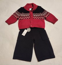 NWT Baby Gap Boys Cardigan Sweater Pants Outfit 2PC Set 3-6 Months