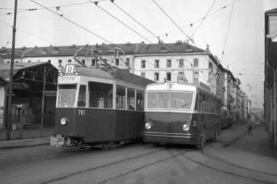 New tram in Geneva 1950 Historic Switzerland 4x6 Photo