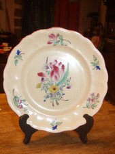 ancien compotier K G (Keller Guérin)  Lunéville décor floral vintage collection