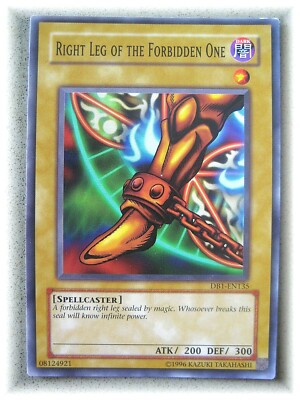 RIGHT LEG OF THE FORBIDDEN ONE DB1-EN135 yugioh short print common card | eBay Australia RIGHT LEG OF THE FORBIDDEN ONE DB1-EN135 yugioh short print common card | eBay Australia
