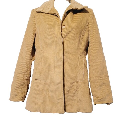 ジャケット・アウター EXPRESS Leather collar corduroy jacket VTG EXPRESS Womens Corduroy Barn Coat Jacket Sz XS Leather Collar