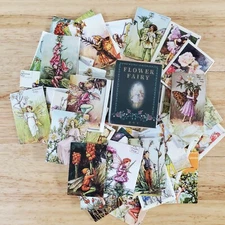 100 Mini Flower Fairy Fairies Prints on Cardstock Vintage Pictures Scrapbooking