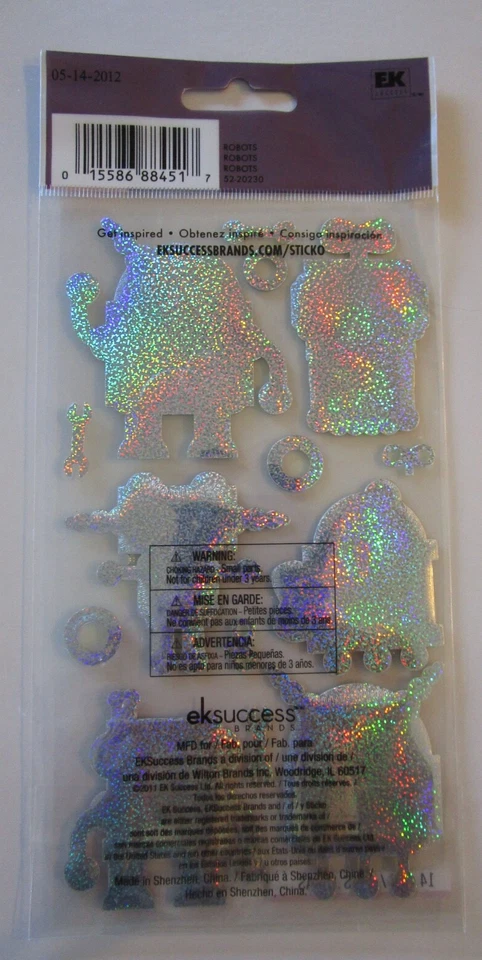 EK SUCCESS STICKO Dimensional Stickers - Robots - hard to find NEW 14 pieces - Image 3 of 3