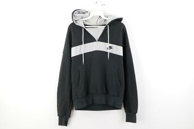 Vintage 80s Nike Mens Small Spell Out Color Block Faded Hoodie 