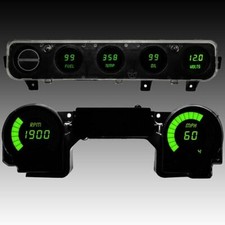1992-1995 YJ Jeep LED Direct Replacement Gauge Cluster, Green LEDs, USA Made