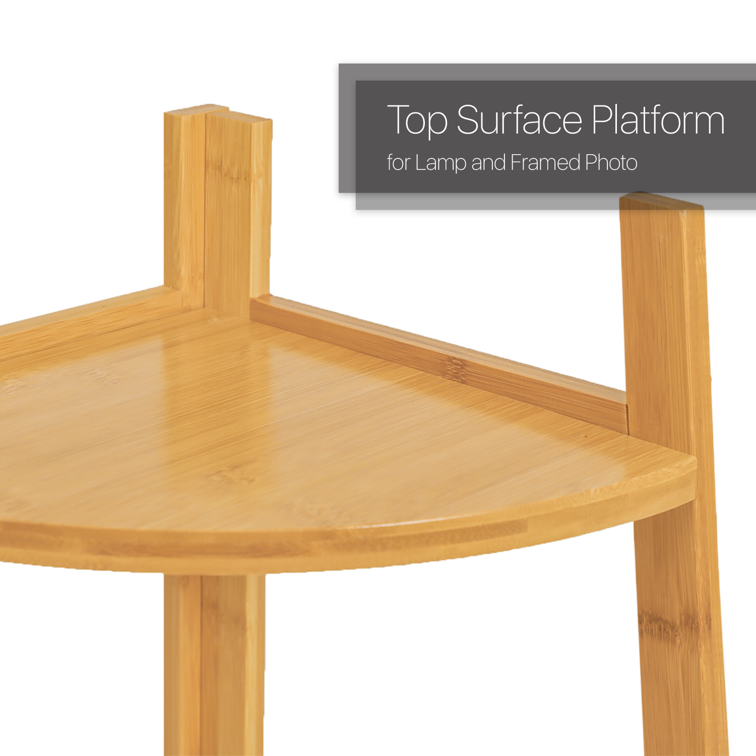 20"Natural Bamboo 3Tier Freestanding Corner Shelf Patio Plant Rack