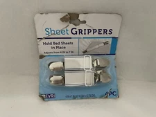 EVRI Bed 4 Piece Sheet Strap Grippers Fasteners Elastic Fastening Clamps Strong