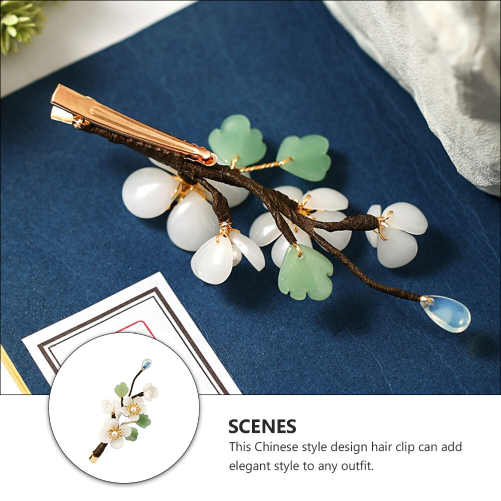 Bridal Hair Pin Chinese Style Hairpin Imitation Jade Flower Clip eBay