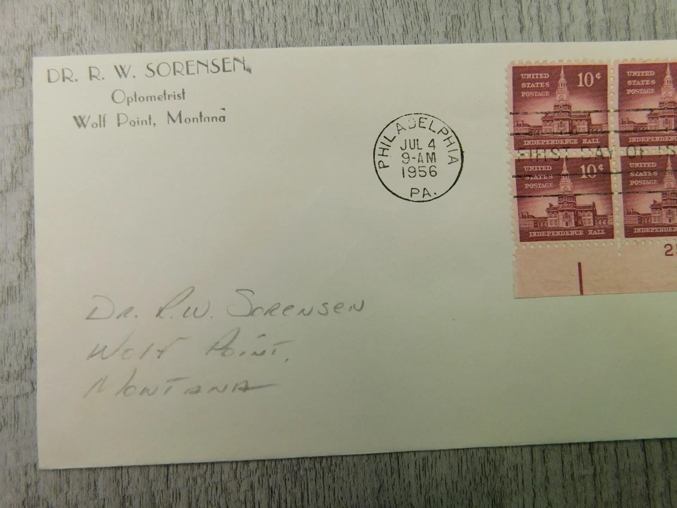 First Day Issue Philadelphia PA 1956 Independence Hall VTG Stamp Envelope Cover - Image 3 of 4