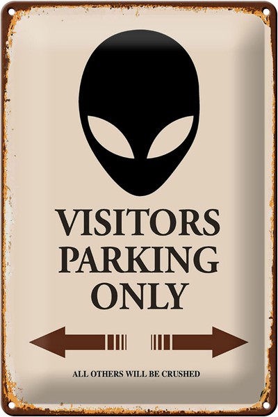 Blechschild Spruch 20X30 Cm Visitors Parking Only Metall Deko Schild Tin Sign-image