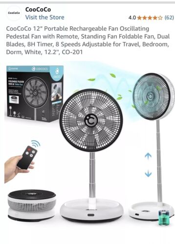 Portable Rechargeable Oscillating Pedestal Fan