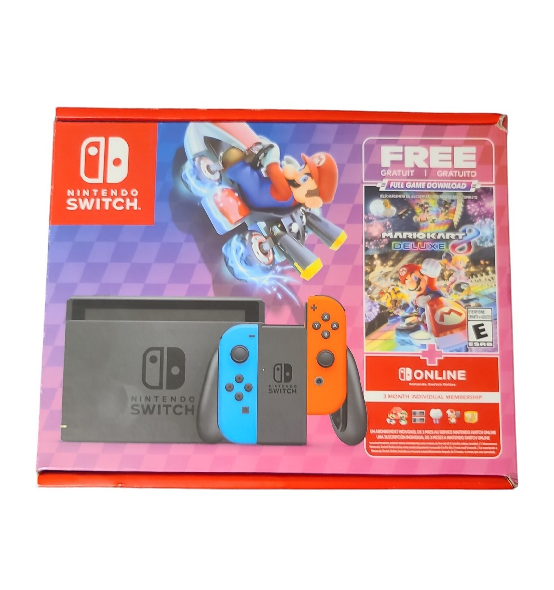 Nintendo Switch Console with Mario Kart 8 Bundle And 3