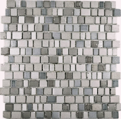 Glasmosaik Multiformat Hellgrau Beige Fliesenspiegel 85-0212_b | 1 Matte