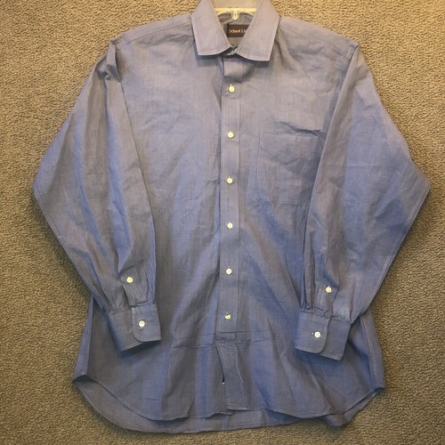 Richard Ltd. Shirt Mens Large Button Up Blue Long Sleeve 15.5/33 RN63620 S557