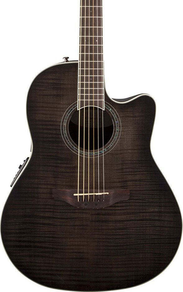 Ovation CS24PTBBY Стандартная экзотическая акустическая гитара Celebrity в исполнении Trans Black Flame 98090₽