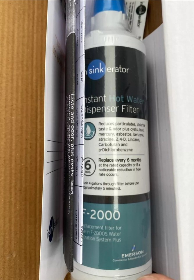 Cartuccia Filtro Acqua InSinkErator F-2000 (1 Pezzo) | Riduce Cloro E Impurità | Sostituzione Originale - 2