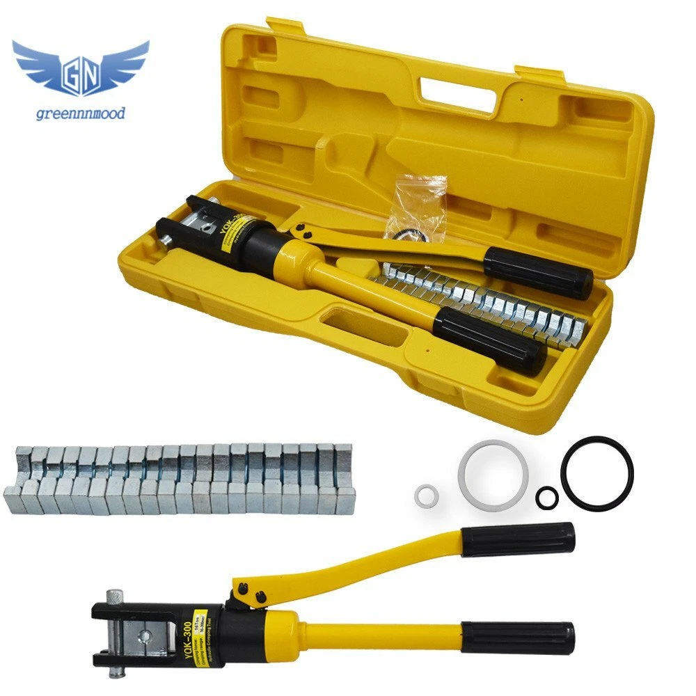 16Mt Hydraulic Wire Crimper Crimping Tool W 11 Dies Battery Cable