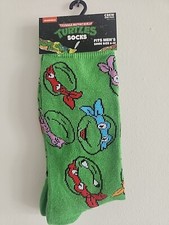 Teenage Mutant Ninja Turtles Nickelodeon Men's Novelty Socks Shoe Size 6-12 NEW