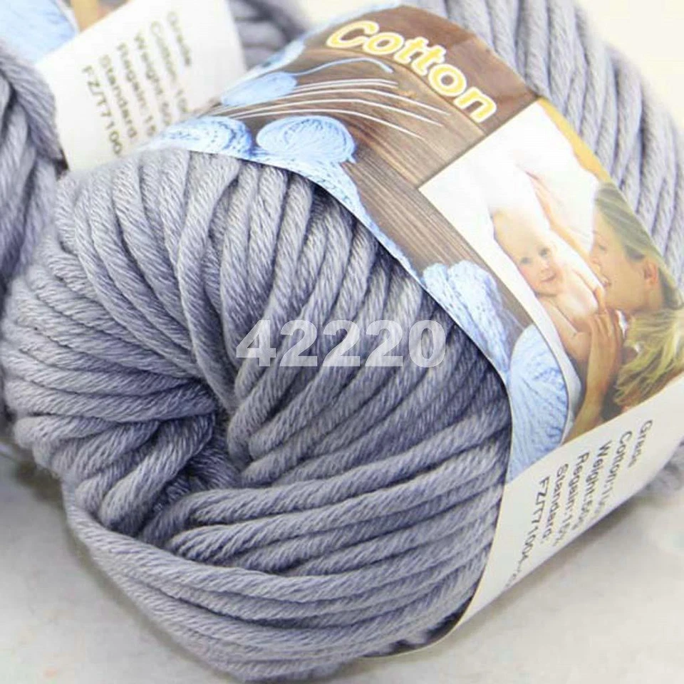 Sale New 3 SkeinsX50g Soft 100% Cotton Chunky Super Bulky Hand Knitting Yarn 20 - Image 3 of 3