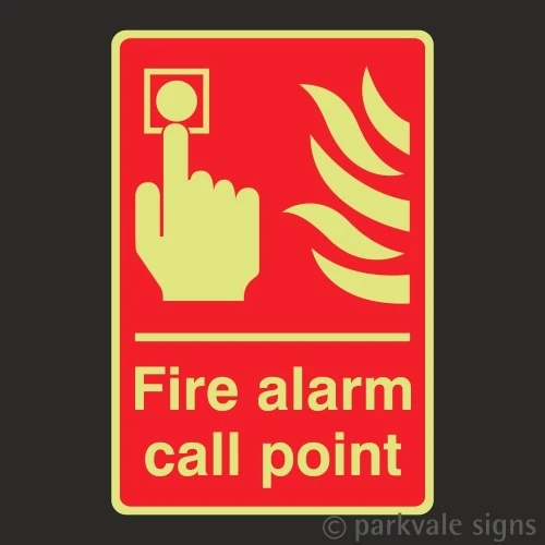 LASTING IMPRESSIONS (SIGNS) LIMITED Photoluminescent Fire Alarm Call Point Glow In The Dark Signs