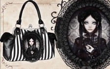 Rare Beautiful Restyle Gothic Grey Doll Bag  Nwt