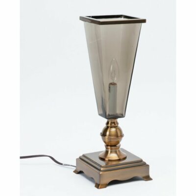 Open Box Parklane 7623 - 16''H Antique Brass Table Lamp Glass Shade $150 FLA36