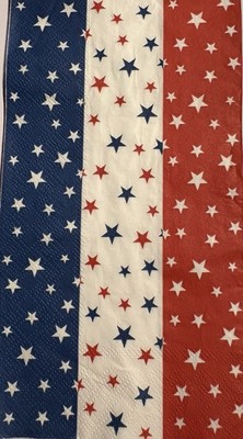 2- Paper Napkins For Decoupage Patriotic Print On 6 Sides