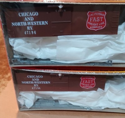 Roundhouse/MDC - 2 Each - HO 36' Old Time Boxcar Kits - C&NW - Sealed - NOS