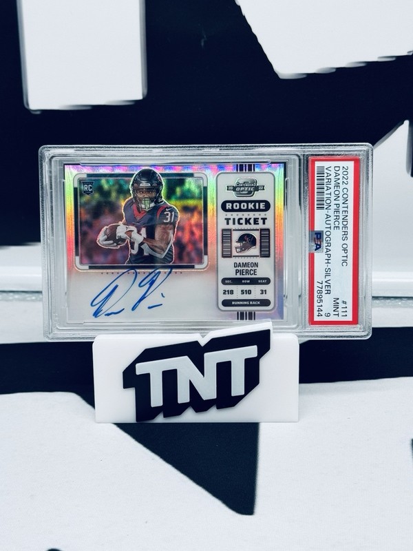 Dameon Pierce 2022 Panini Contenders Optic Rookie Ticket Var. Silver Auto PSA 9