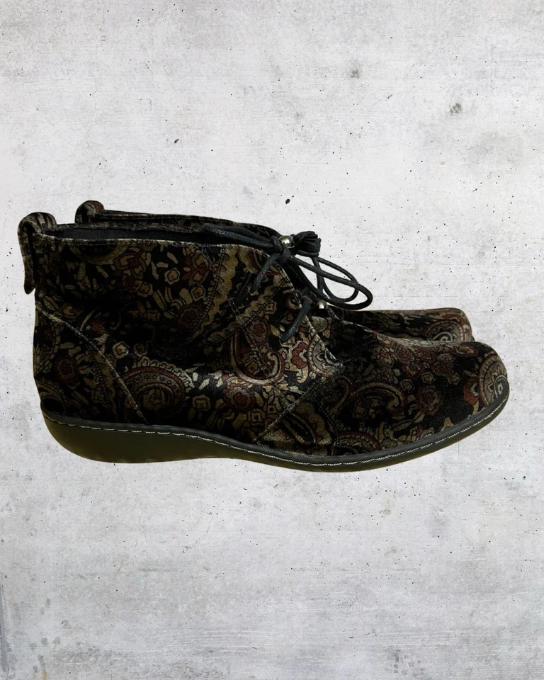 Botines con cordones tapiz cachemir estilo suave vintage años 90 para mujer talla 9” Foto 2 de 4